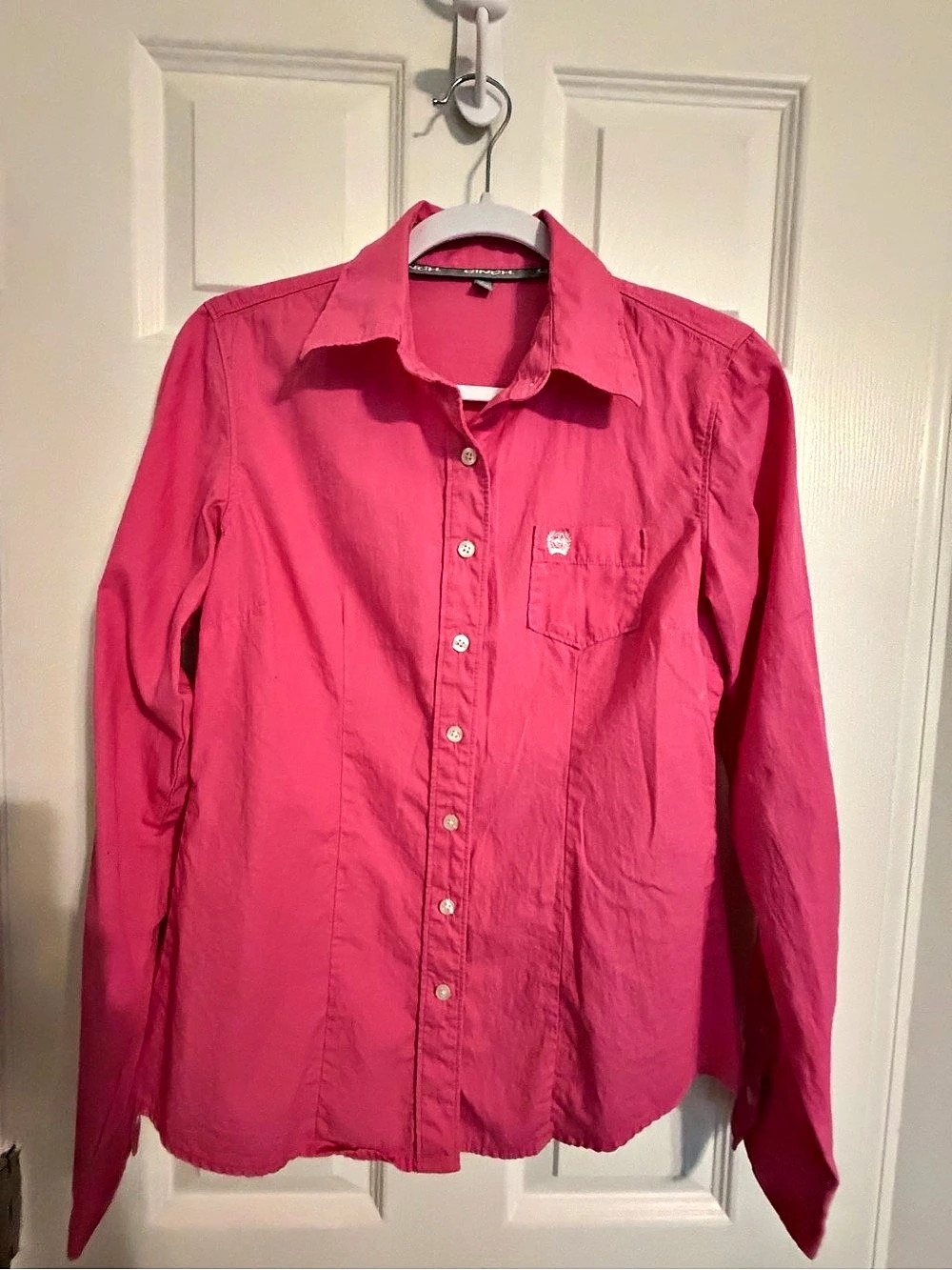 Cinch Women's Solid Pink Button Down Western Shirt. Size S.
